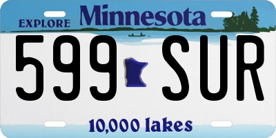 MN license plate 599SUR
