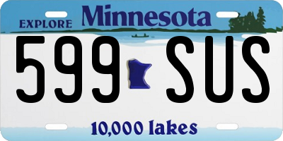 MN license plate 599SUS