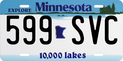 MN license plate 599SVC