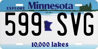MN license plate 599SVG