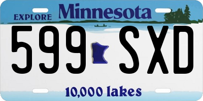 MN license plate 599SXD