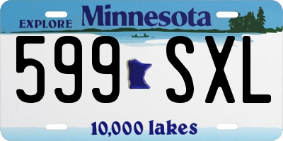 MN license plate 599SXL