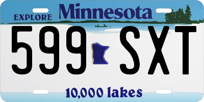 MN license plate 599SXT
