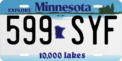 MN license plate 599SYF