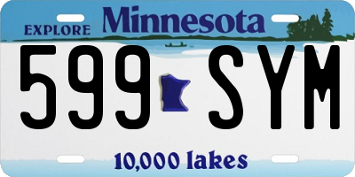 MN license plate 599SYM