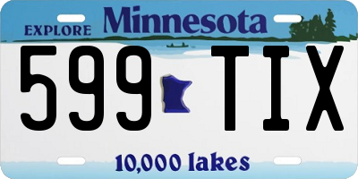 MN license plate 599TIX