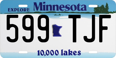 MN license plate 599TJF