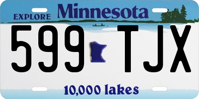 MN license plate 599TJX