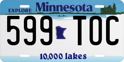 MN license plate 599TOC