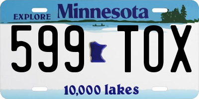 MN license plate 599TOX