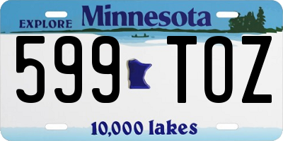 MN license plate 599TOZ