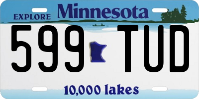MN license plate 599TUD