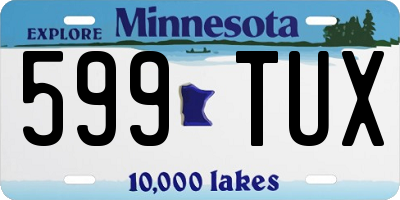 MN license plate 599TUX