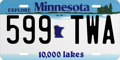 MN license plate 599TWA