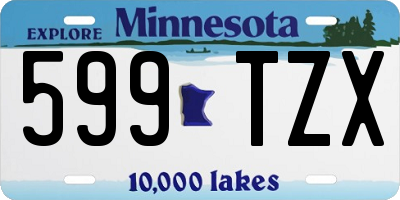 MN license plate 599TZX