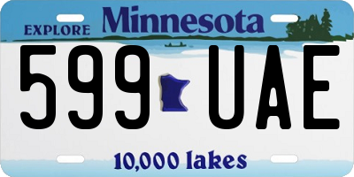 MN license plate 599UAE