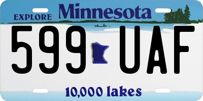 MN license plate 599UAF