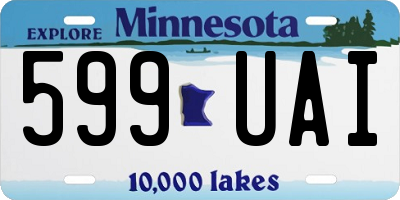 MN license plate 599UAI