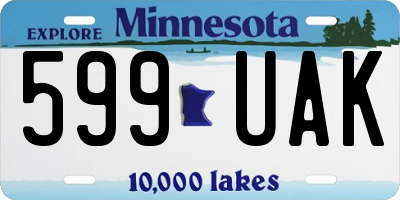 MN license plate 599UAK