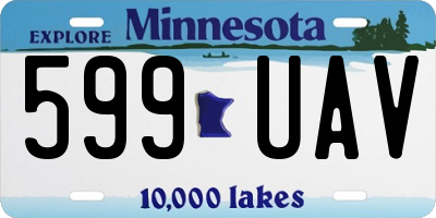 MN license plate 599UAV