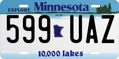MN license plate 599UAZ