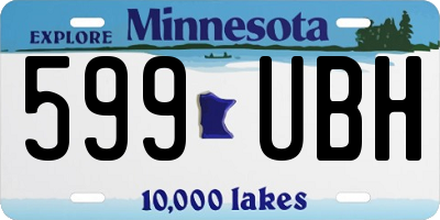 MN license plate 599UBH