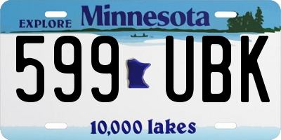 MN license plate 599UBK