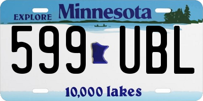 MN license plate 599UBL