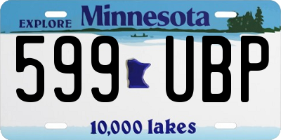 MN license plate 599UBP