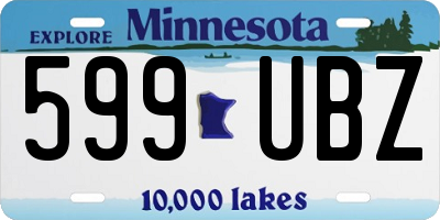 MN license plate 599UBZ