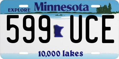 MN license plate 599UCE