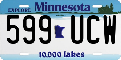MN license plate 599UCW