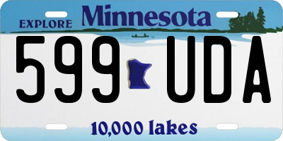 MN license plate 599UDA