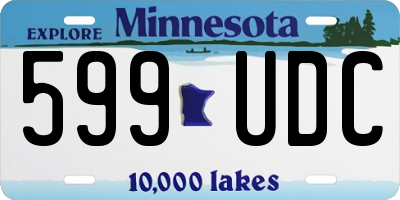 MN license plate 599UDC