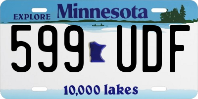 MN license plate 599UDF