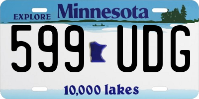 MN license plate 599UDG