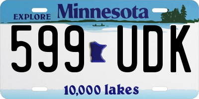 MN license plate 599UDK