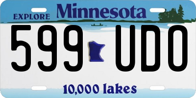 MN license plate 599UDO