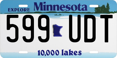 MN license plate 599UDT