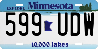 MN license plate 599UDW