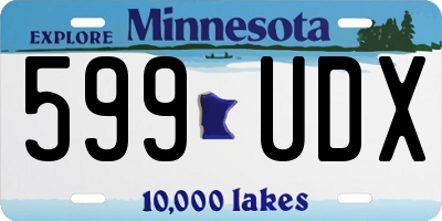 MN license plate 599UDX