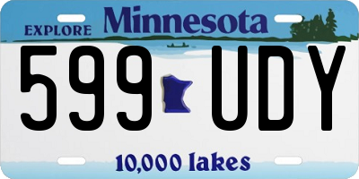 MN license plate 599UDY