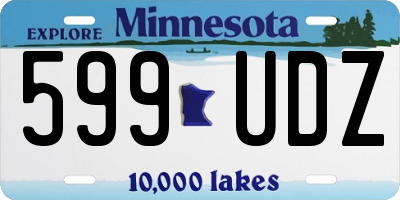 MN license plate 599UDZ