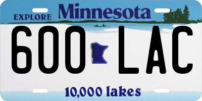 MN license plate 600LAC