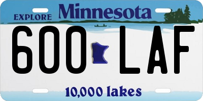 MN license plate 600LAF