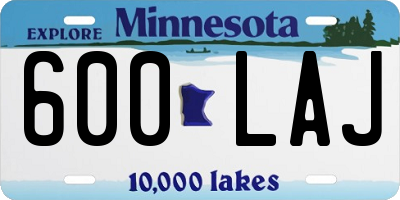 MN license plate 600LAJ