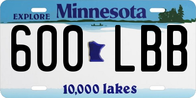 MN license plate 600LBB