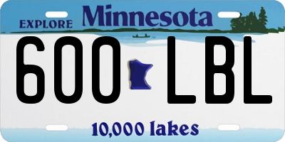 MN license plate 600LBL