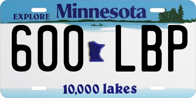 MN license plate 600LBP