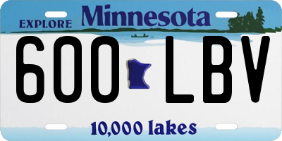 MN license plate 600LBV